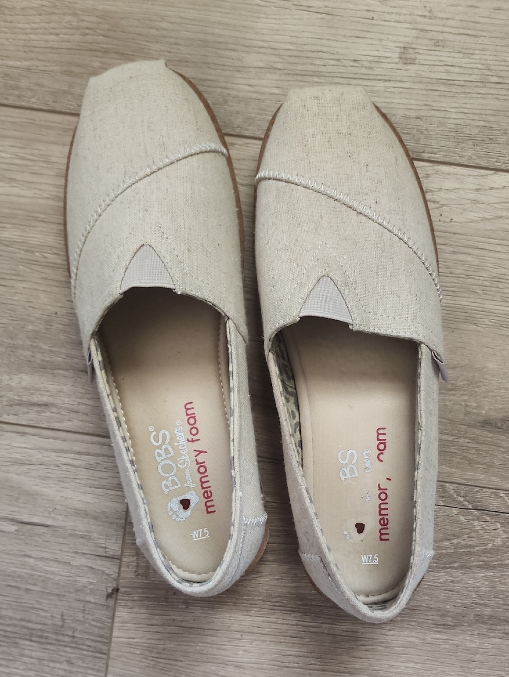 Skechers Women's Natural Canvas Slip-On Flats